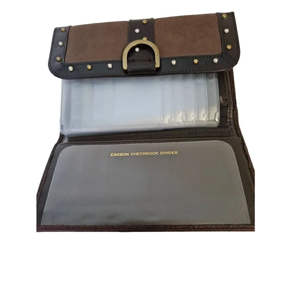 Brown leather wallet with checkbook section. NWT.